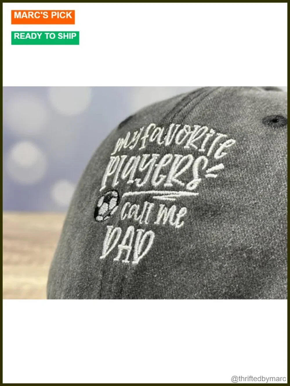 My Favorite Players Call Me Dad Embroidered Baseball Cap Adjustable Unisex